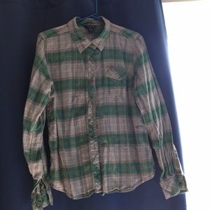 XL Flannel plaid green and gray volcom shirt